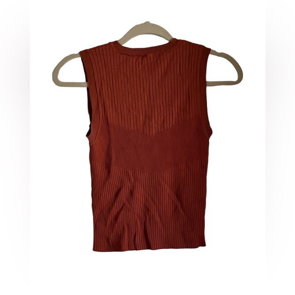 Zara Orange Tank Top Ribbed Knit Size Medium - Picture 3 of 8